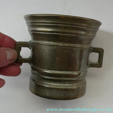 Load image into Gallery viewer, Antique Pharmacy Heavy Solid Brass Mortar And Pestle (B). Dated 1825
