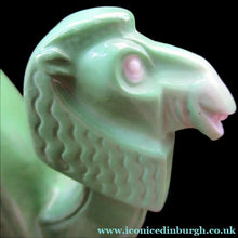 Load image into Gallery viewer, Porcelain Ashtray, Match Holder and Striker by Schafer &amp; Vater. GREEN ART DECO CAMEL
