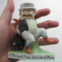 Load image into Gallery viewer, Antique Porcelain SMOKING Ashtray, Match Holder and Striker by Schafer &amp; Vater. ISLE OF MAN Souvenir 
