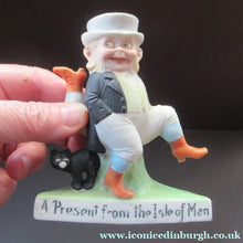 Load image into Gallery viewer, Antique Porcelain SMOKING Ashtray, Match Holder and Striker by Schafer &amp; Vater. ISLE OF MAN Souvenir 
