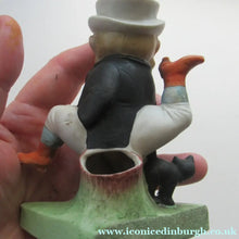 Load image into Gallery viewer, Antique Porcelain SMOKING Ashtray, Match Holder and Striker by Schafer &amp; Vater. ISLE OF MAN Souvenir 
