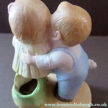 Load image into Gallery viewer, Porcelain Match Holder by Schafer &amp; Vater. GOOGLE EYED COUPLE EMBRACING
