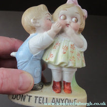 Load image into Gallery viewer, Porcelain Match Holder by Schafer &amp; Vater. GOOGLE EYED COUPLE EMBRACING
