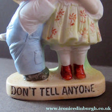 Load image into Gallery viewer, Porcelain Match Holder by Schafer &amp; Vater. GOOGLE EYED COUPLE EMBRACING
