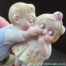 Load image into Gallery viewer, Porcelain Match Holder by Schafer &amp; Vater. GOOGLE EYED COUPLE EMBRACING
