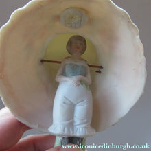 Load image into Gallery viewer, Antique Porcelain Nodder Figurine by Schafer &amp; Vater. CHERCHEZ LA FEMME. Woman in Massive Hat 
