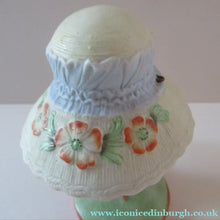 Load image into Gallery viewer, Antique Porcelain Nodder Figurine by Schafer &amp; Vater. CHERCHEZ LA FEMME. Woman in Massive Hat 
