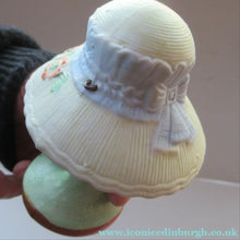 Load image into Gallery viewer, Antique Porcelain Nodder Figurine by Schafer &amp; Vater. CHERCHEZ LA FEMME. Woman in Massive Hat 

