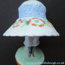 Load image into Gallery viewer, Antique Porcelain Nodder Figurine by Schafer &amp; Vater. CHERCHEZ LA FEMME. Woman in Massive Hat 

