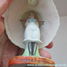 Load image into Gallery viewer, Antique Porcelain Nodder Figurine by Schafer &amp; Vater. CHERCHEZ LA FEMME. Woman in Massive Hat 
