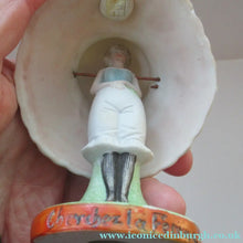 Load image into Gallery viewer, Antique Porcelain Nodder Figurine by Schafer &amp; Vater. CHERCHEZ LA FEMME. Woman in Massive Hat 
