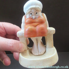 Load image into Gallery viewer, Antique Porcelain Nodder or Swinger Pin Tray by Schafer &amp; Vater. Bathing Beauty. Lady in a Orange Bathing Suit
