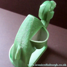 Load image into Gallery viewer, Porcelain Ashtray, Match Holder and Striker by Schafer &amp; Vater. GREEN ART DECO CAMEL
