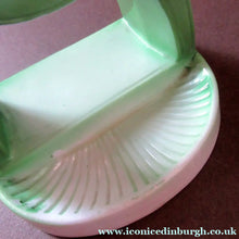 Load image into Gallery viewer, Porcelain Ashtray, Match Holder and Striker by Schafer &amp; Vater. GREEN ART DECO CAMEL
