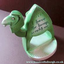 Load image into Gallery viewer, Porcelain Ashtray, Match Holder and Striker by Schafer &amp; Vater. GREEN ART DECO CAMEL
