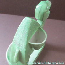 Load image into Gallery viewer, Porcelain Ashtray, Match Holder and Striker by Schafer &amp; Vater. GREEN ART DECO CAMEL

