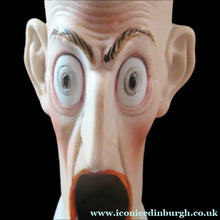 Load image into Gallery viewer, Porcelain SMOKING Head Ashtray and Match Holder by Schafer &amp; Vater. GRUMPY MAN
