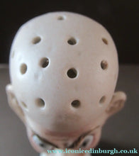 Load image into Gallery viewer, Porcelain SMOKING Head Ashtray and Match Holder by Schafer &amp; Vater. GRUMPY MAN
