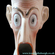 Load image into Gallery viewer, Porcelain SMOKING Head Ashtray and Match Holder by Schafer &amp; Vater. GRUMPY MAN
