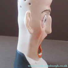 Load image into Gallery viewer, Antique Porcelain SMOKING Head Ashtray and Match Holder by Schafer &amp; Vater. GRUMPY MAN - Schafer &amp; Vater
