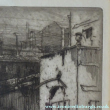 Load image into Gallery viewer, ANTIQUE PRINT. Original 1908 Etching by Hedley FITTON. Entitled the Ponte Vecchio, Florence. Pencil Signed
