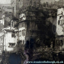 Load image into Gallery viewer, ANTIQUE PRINT. Original 1908 Etching by Hedley FITTON. Entitled the Ponte Vecchio Florence. Pencil Signed - British
