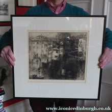 Load image into Gallery viewer, ANTIQUE PRINT. Original 1908 Etching by Hedley FITTON. Entitled the Ponte Vecchio, Florence. Pencil Signed

