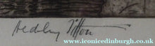 Load image into Gallery viewer, ANTIQUE PRINT. Original 1908 Etching by Hedley FITTON. Entitled the Ponte Vecchio Florence. Pencil Signed - British
