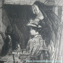 Load image into Gallery viewer, ANTIQUE PRINT. Original Etching by Hedley FITTON. Entitled ROSSLYN CHAPEL. Pencil Signed
