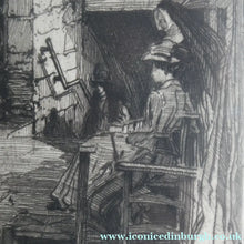 Load image into Gallery viewer, ANTIQUE PRINT. Original Etching by Hedley FITTON. Entitled ROSSLYN CHAPEL. Pencil Signed
