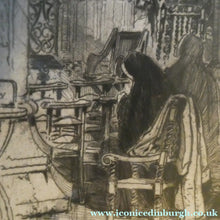Load image into Gallery viewer, ANTIQUE PRINT. Original Etching by Hedley FITTON. Entitled ROSSLYN CHAPEL. Pencil Signed
