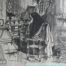 Load image into Gallery viewer, ANTIQUE PRINT. Original Etching by Hedley FITTON. Entitled ROSSLYN CHAPEL. Pencil Signed
