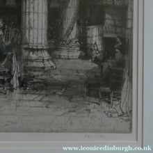 Load image into Gallery viewer, ANTIQUE PRINT. Original Etching by Hedley FITTON. Entitled ROSSLYN CHAPEL. Pencil Signed
