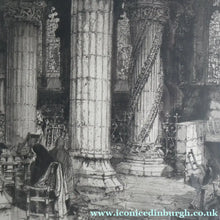 Load image into Gallery viewer, ANTIQUE PRINT. Original Etching by Hedley FITTON. Entitled ROSSLYN CHAPEL. Pencil Signed

