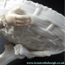 Load image into Gallery viewer, Antique ROYAL WORCESTER James Hadley Figurine after Kate Greenaway. Lady Carrying a Large Wicket Basket; c 1902
