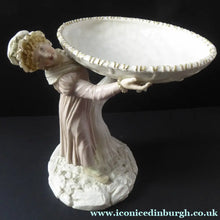 Load image into Gallery viewer, ROYAL WORCESTER James Hadley Figurine after Kate Greenaway. Lady Carrying a Large Wicket Basket
