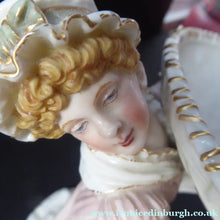 Load image into Gallery viewer, Antique ROYAL WORCESTER James Hadley Figurine after Kate Greenaway. Lady Carrying a Large Wicket Basket; c 1902
