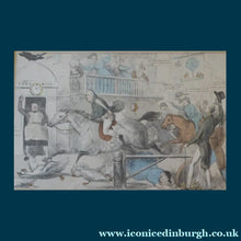 Load image into Gallery viewer, Antique SATIRICAL PRINT, 1831. "John Gilpin" by John Doyle. Lithograph published by Thomas McLean
