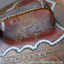Load image into Gallery viewer, Antique SCANDINAVIAN Folk Art Bentwood Tine / Svepask Box with Crowned Lion Crest on the Lid
