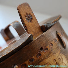 Load image into Gallery viewer, Antique SCANDINAVIAN Folk Art Bentwood Tine / Svepask Box with Crowned Lion Crest on the Lid
