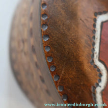 Load image into Gallery viewer, Antique SCANDINAVIAN Folk Art Bentwood Tine / Svepask Box with Crowned Lion Crest on the Lid
