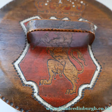 Load image into Gallery viewer, Antique SCANDINAVIAN Folk Art Bentwood Tine / Svepask Box with Crowned Lion Crest on the Lid
