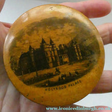 Load image into Gallery viewer, Antique SCOTTISH 19th Century MAUCHLINE Ware Trinket Box (c 1880), with an image of Holyrood Palace
