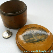 Load image into Gallery viewer, Antique SCOTTISH 19th Century MAUCHLINE Ware Trinket Box (c 1880), with an image of Holyrood Palace
