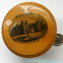 Load image into Gallery viewer, Antique SCOTTISH 19th Century MAUCHLINE Ware Trinket Box (c 1880), with an image of Holyrood Palace
