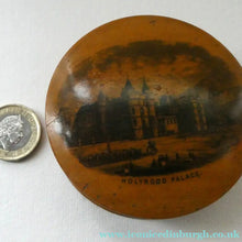 Load image into Gallery viewer, Antique SCOTTISH 19th Century MAUCHLINE Ware Trinket Box (c 1880), with an image of Holyrood Palace
