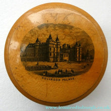 Load image into Gallery viewer, Antique SCOTTISH 19th Century MAUCHLINE Ware Trinket Box (c 1880), with an image of Holyrood Palace
