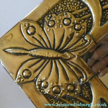 Load image into Gallery viewer, Antique Scottish School ART NOUVEAU Brass Mirror with Scrolls and Butterfly Decoration

