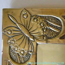 Load image into Gallery viewer, Antique Scottish School ART NOUVEAU Brass Mirror with Scrolls and Butterfly Decoration
