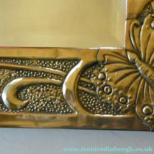 Load image into Gallery viewer, Antique Scottish School ART NOUVEAU Brass Mirror with Scrolls and Butterfly Decoration
